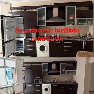 Mətbəx mebeli satılır 220₼. Ölçü 4.5. Üzərində moyka və soyuducu