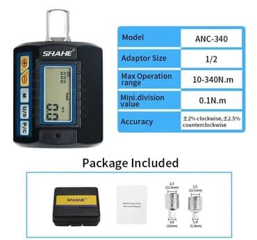 duvar saati: Dinamometr. Tork açarı. Model: SHAHE ANC-340. Müxtəlif sıxma və sökmə — 1