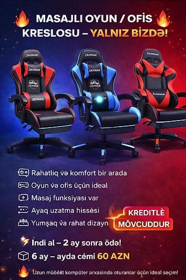 komputer oturacaq: Yeni, Təkərli, Qolları tənzimlənir, Süni dəri — 1