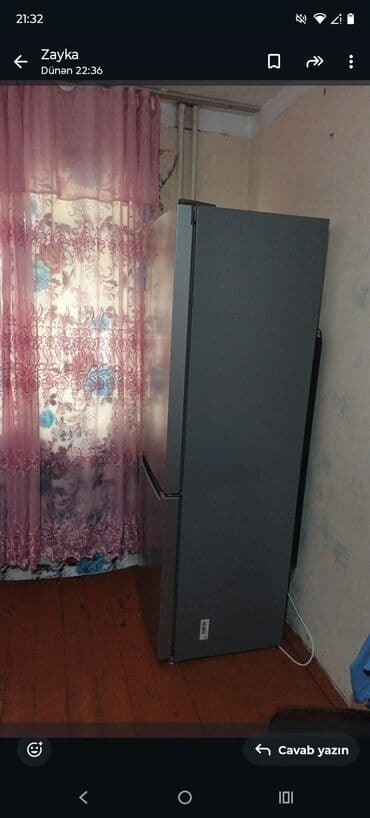 купить холодильник ноу фрост в баку цена: İki qapılı, alt kamerası dondurucu olan müasir dizaynlı soyuducu. - — 1