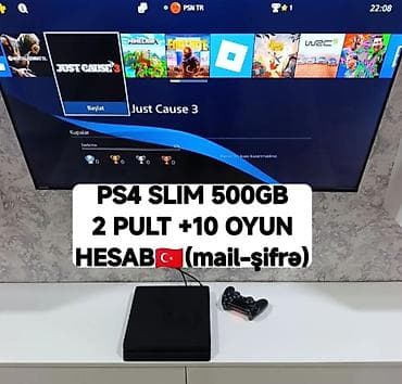 bakcell 099 nomre: PS4 Slim 500GB oyun konsolu seti - Model: Sony PlayStation 4 Slim - — 1