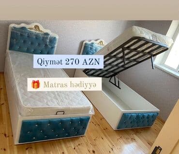 Çarpayılar: Yeni, Təknəfərlik çarpayı, Bazalı, Matras ilə, Siyirməsiz, Azərbaycan — 2