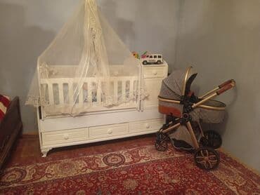 Yemək masaları, oturacaqları: Çıxarıla bilən beşikli araba — 1