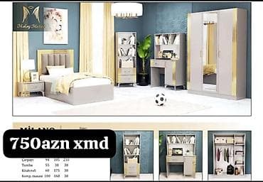 Milano yataq otağı dəsti - Komplekt tərkibi: - Çarpayı - Tumba