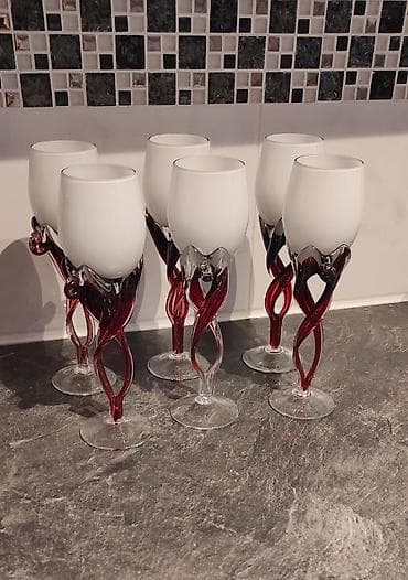 sud separatoru: Qədəhlər, rəng - Ağ, Şüşə, 6 ədədli dəst — 1