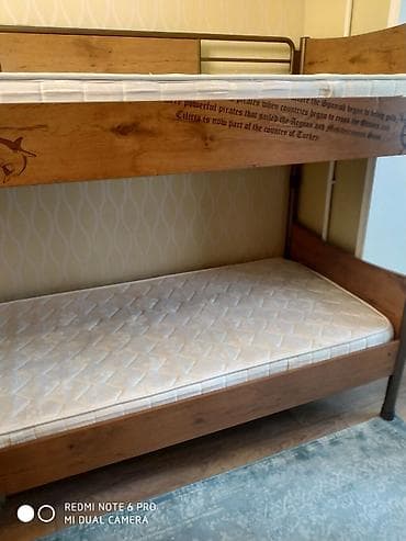 matras taxt: Oğlan və qız üçün, Çarpayı, Matras ilə, Siyirməsiz, Dəmir — 4