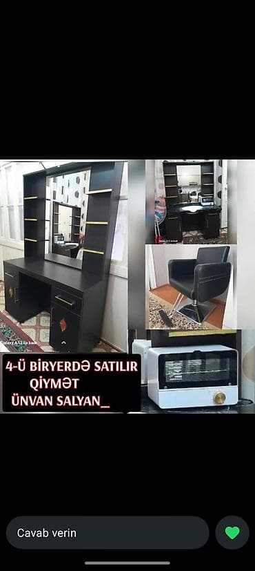 qlobus şəkilləri: Salon mebeli və avadanlıqları dəsti – 4 ədəd birlikdə Tərkib: - — 1