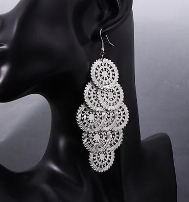 Sırğalar: Серьги новые, лёгкие, длина = 10,5 см, ширина = 4,4 см. Цена = 8 — 2