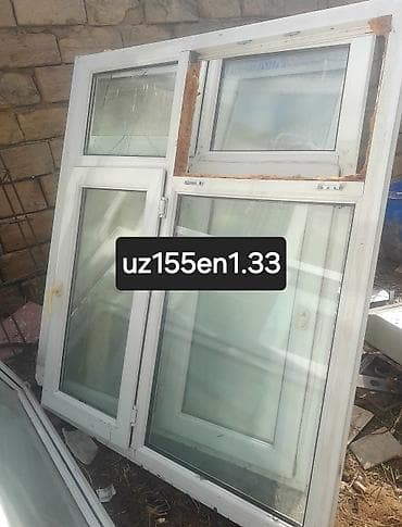 qapi sekilleri: Plastik pəncərə bloku - Material: ağ rəngli PVC profil - Şüşə paketi — 1