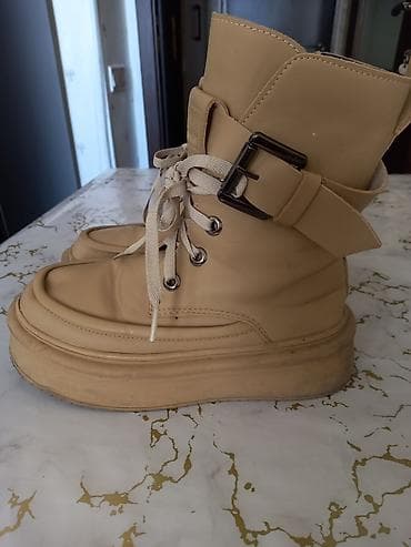 deri pencek: NORMANCHO brendinin bej rəngli uniseks botları - Material: yumşaq — 2