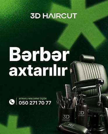 utucu tələb olunur: 3D Haircut Salon üçün bərbər axtarılır! 💈 Vəzifə: Müştərilərə peşəkar — 1