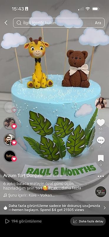 canta original: 🎂 AD GÜNÜ VƏ XÜSUSİ GÜNLƏR ÜÇÜN TORTLAR 🎂 ✨ Ev şəraitində, təmiz və — 3