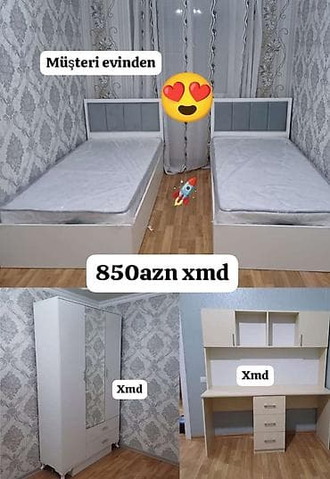 uwaq manejleri: Oğlan və qız üçün, 2 təknəfərlik çarpayı — 1