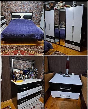 Дом и сад: Двуспальная кровать, Шкаф, Трюмо, Тумба, Б/у — 1