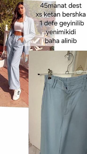 ketan destler: Bershka qadın kostyum dəsti İki hissəli dəst – oversize bleizer və — 1