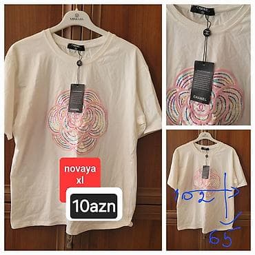 chanel papuce: Qadın T‑shirt - Brend: Chanel (etiketlidir) - Rəng: ağ - Ön hissə — 1
