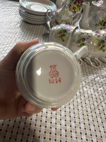 mekke gülü çayı qiymeti: Çay dəsti, Farfor, 6 nəfərlik, SSRİ — 3