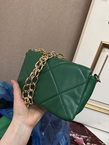 Qadın çantaları – müxtəlif modellər və dizaynlar - Yaşıl zəncirli