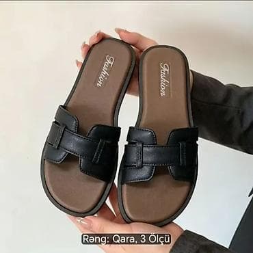 Домашние тапочки: Qadın üçün rahat slip-on şlapanlar - Model: Fashion yazılı, açıq — 3
