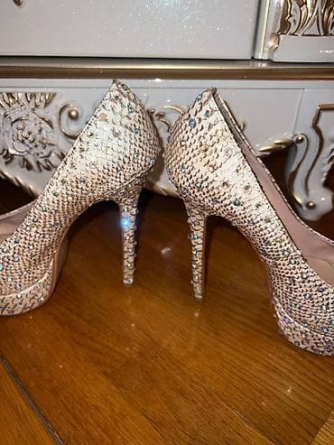 Tuflilər: Tuflilər, Ölçü: 37, rəng - Qızılı, İşlənmiş — 2