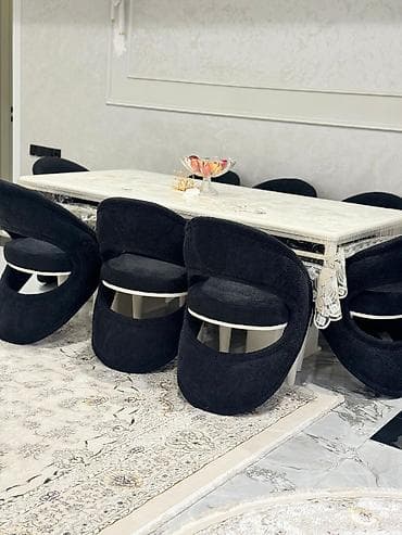 mermer boya: Qonaq otağı üçün, Qatlanmayan, rəng - Qara Stul — 4