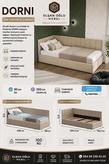 Çarpayılar: DORNI tək nəfərlik çarpayı - Modern dizayn: istənilən interyerlə — 1