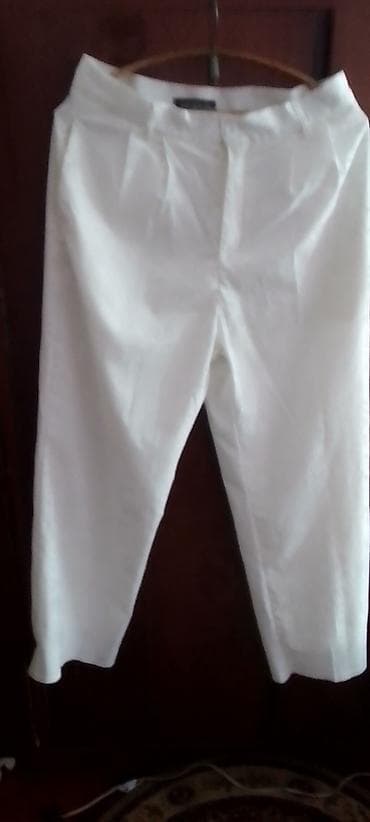 Qadın geyimləri: Ağ rəngli qadın şalvarı – NCERUN - Model: Klassik kəsim, düz paça - — 1