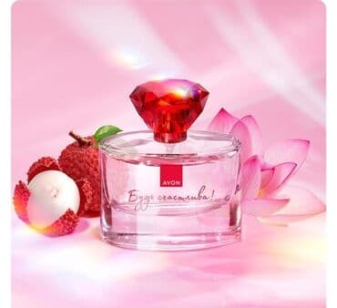 AVON qadın ətiri - Flakon: şəffaf şüşə, al-qırmızı, brilyant kəsimli