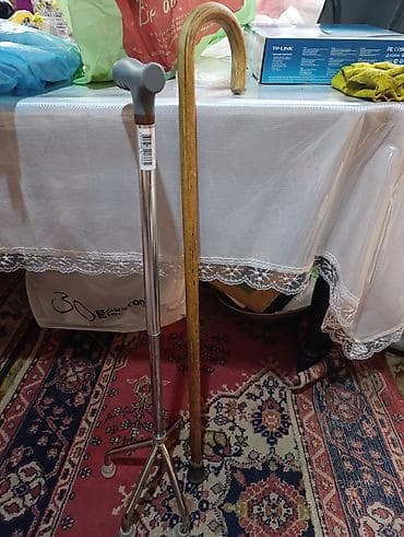 Tibbi geyim: İki ədəd dayaq əsası dəsti 1) Taxta əsə - Klassik U formalı tutacaq - — 5