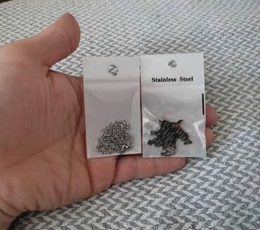 qaralmayan bijuteriya: Azerbaijan map, pendant + necklace, stainless steel, small size; — 2