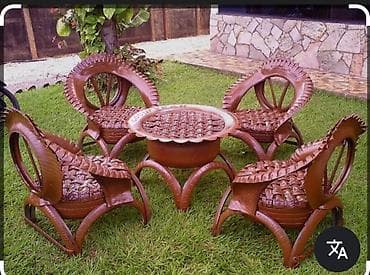 Upcycle edilmiş avtomobil təkərlərindən hazırlanmış mebel dəsti və — 6