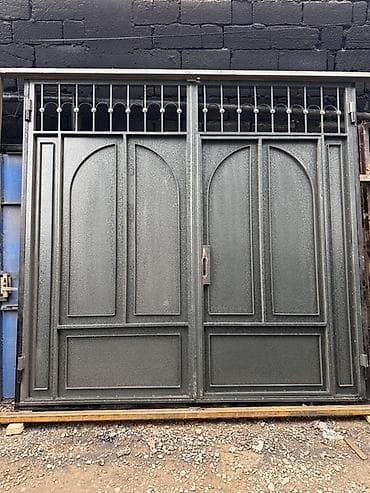 Asia: Железо Дворовые ворота, Распашные, Механические, С дверью, цвет - Черный — 7
