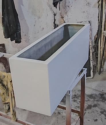Beton düzbucaqlı dekorativ güldanı/planter - Material: yüksək