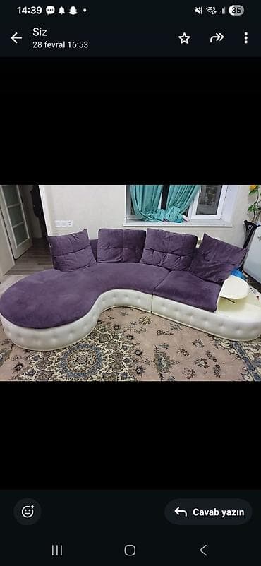 Divanlar: Künc divan, Açılmayan, Bazasız, Parça, Çatdırılma yoxdur — 1