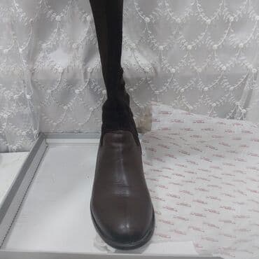 женские демисезонные лаковые сапоги: Çəkmə, Ölçü: 41, rəng - Qəhvəyi, Yeni — 3