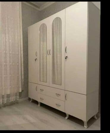 бу кровати: Yeni, Açılan, 4 qapılı Düz dolab, Qarderob, paltar dolabı, Azərbaycan — 1
