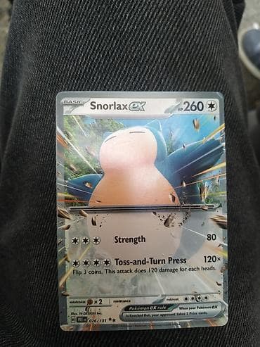 Pokémon kolleksiya kartları dəsti 1) Snorlax EX – Basic, HP 260 -