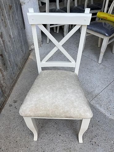 iso stul: Hər rəngdə taxta karkaslı, arxası X formalı klassik yemək otağı stulu — 3