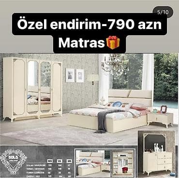 İkinəfərlik çarpayı, Komod, Dolab, 2 tumba, Rusiya, Yeni — 1