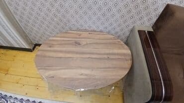 Bağ, çöl mebeli: Jurnal masası, İşlənmiş, Açılmayan, Taxta, Oval masa — 2