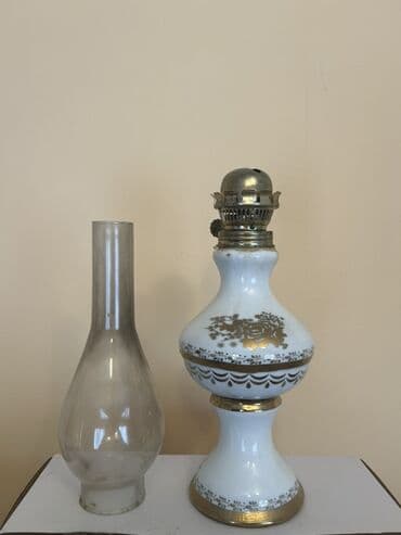kerosin: Porselen korpuslu klassik kerosin lampası - Material: ağ porselen — 3