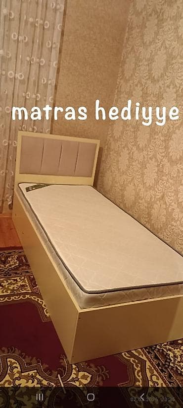 tək divan: Təknəfərlik çarpayı, Bazalı, Matras ilə, Siyirməsiz — 3