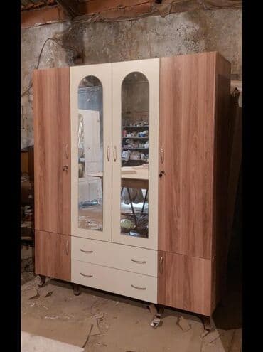 бу кровати: Yeni, Açılan, 4 qapılı Düz dolab, Qarderob, paltar dolabı, Azərbaycan — 12