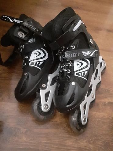 İdman və istirahət: İn-line təkərli konkisürətlər (roller skates) – qara/ağ dizayn razmer — 1