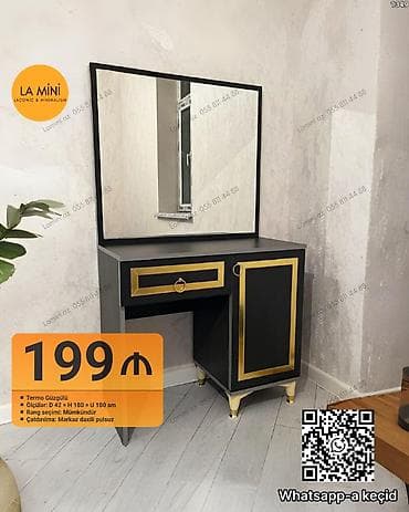 qapi agzi mebel: - La Mini brendindən dəst: güzgülü makiyaj/konsole masası - Termo — 1