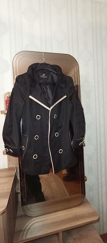 manto: Qadın trench-kot – Free Mandy, - Rəng: qara, krem rəngli haşiyələr — 3