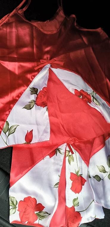 Женская одежда: Yeni, Türkiyyə istehsalı, ipək penüar pijama, ətəkləri trapes, ölçü — 2