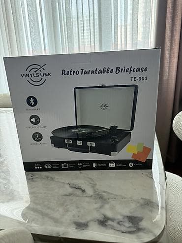kaset aux: VINYLS LINK Retro Turntable Briefcase TE-001 – portativ — 3