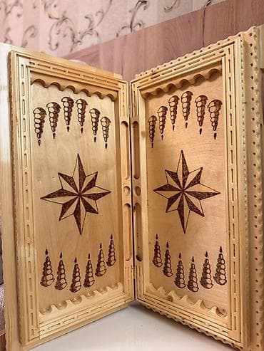 Спортивные игры: Taxta nərd dəsti – əl işidir - Material: Təbii ağac (cilalanmış) — 3