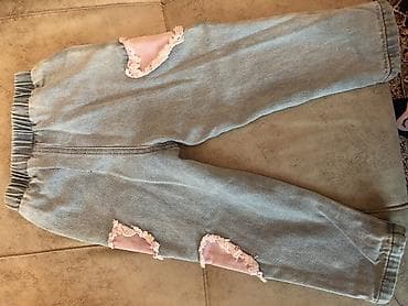 Uşaq cins şalvarı - Material: klassik açıq mavi denim (pambıq — 2